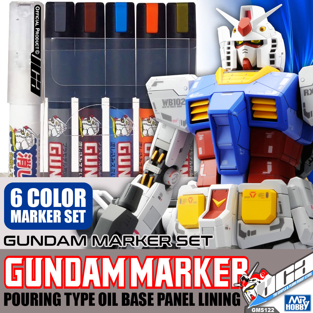 GSI Creos Mr Hobby GM122 GUNDAM MARKER (POUR TYPE PANEL LINE) SET