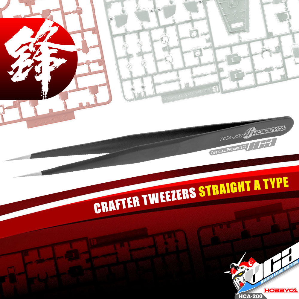 HOBBYCA HCA-200 CRAFTER TWEEZERS STRAIGHT A TYPE PLASTIC MODEL DECAL STICKER VCA GUNDAM