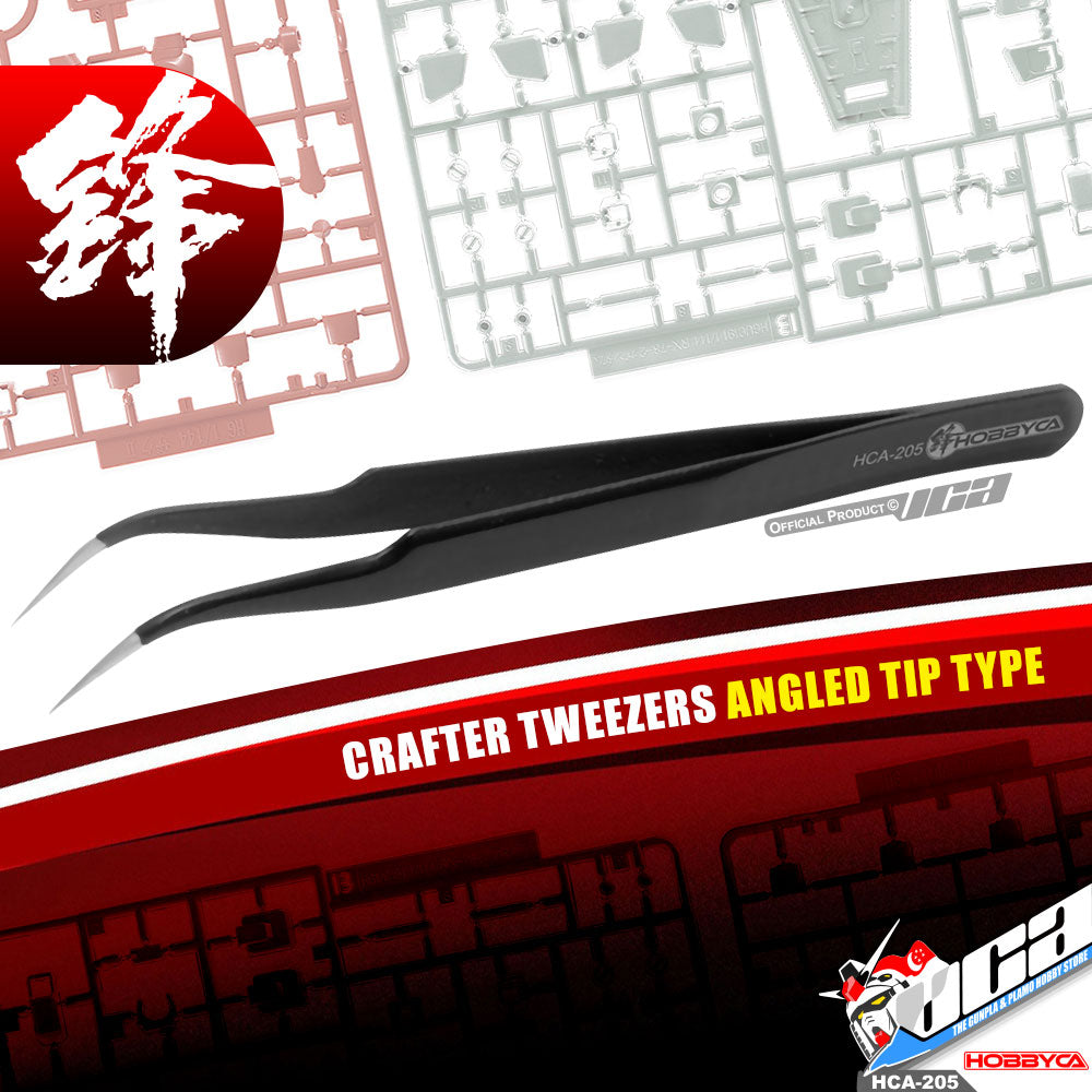 HOBBYCA HCA-205 CRAFTER TWEEZERS ANGLED TIP TYPE PLASTIC MODEL DECAL STICKER VCA GUNDAM