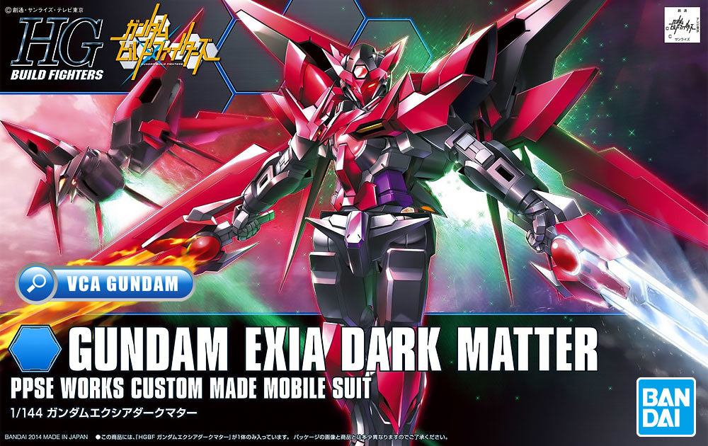 Bandai Gunpla High Grade HG Gundam Exia Dark Matter Box Art