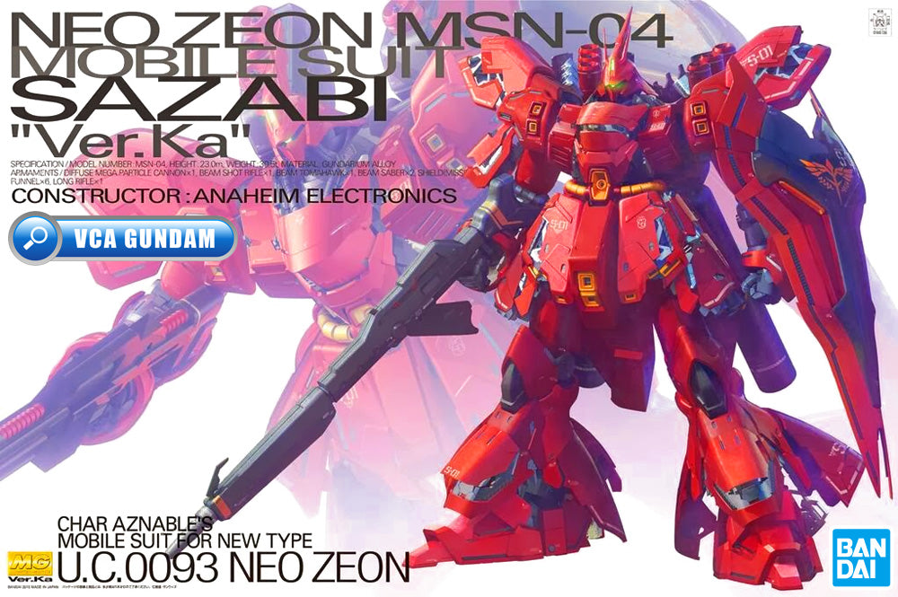 Bandai Gunpla Master Grade 1/100 MG Sazabi Ver Ka Plastic Model Toy VCA Gundam Singapore