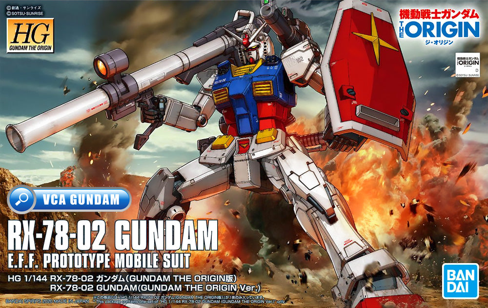 Bandai Gunpla 高级 The Origin HG RX-78-02 高达塑料模型动作玩具 VCA 新加坡