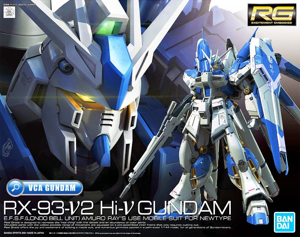 Bandai Gunpla Real Grade 1/144 RG RX-93-V2 Hi-Nu Gundam Plastic Model Action Toy VCA Singapore