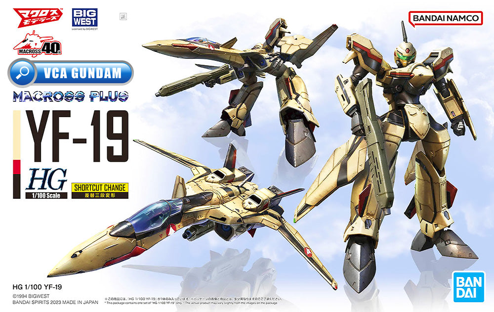 Bandai 高级超时空要塞 Plus 1/100 HG YF-19 塑料模型动作玩具 VCA 高达新加坡