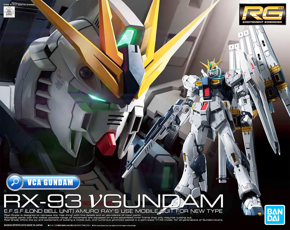 Bandai Gunpla Real Grade 1/144 RG RX-93 Nu Gundam Plastic Model Toy VCA Singapore