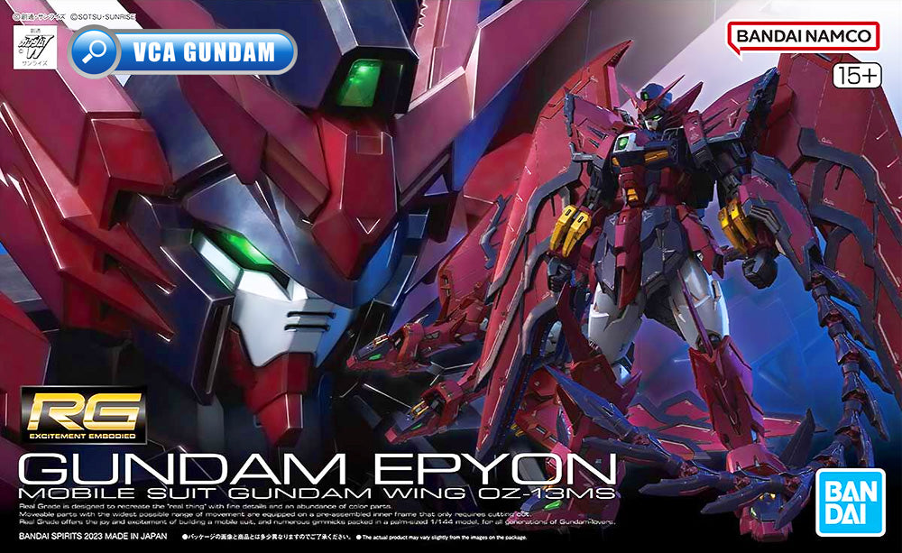 Bandai Gunpla Real Grade 1/144 RG 高达 Epyon 塑料模型玩具 VCA Singapore