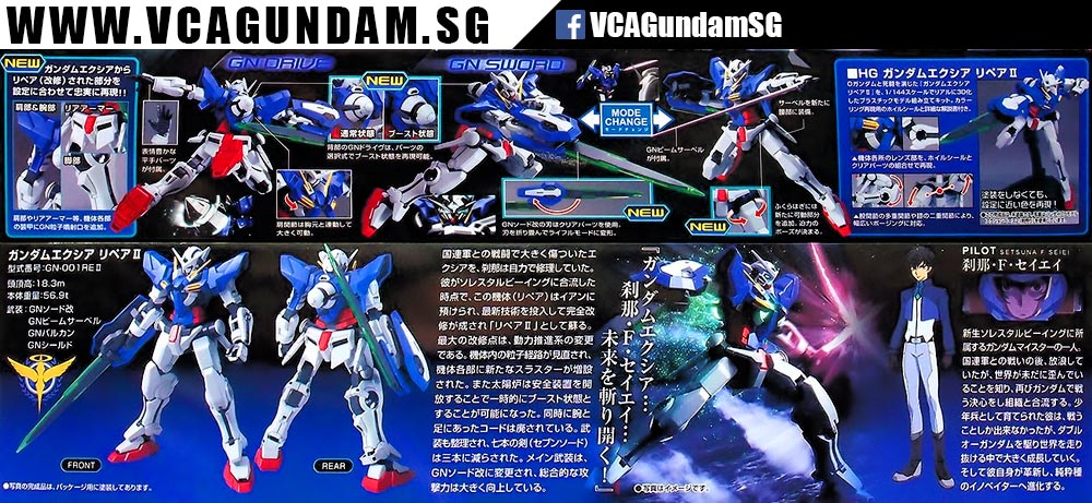 Bandai® Gunpla High Grade (HG) GUNDAM EXIA REPAIR II Specification