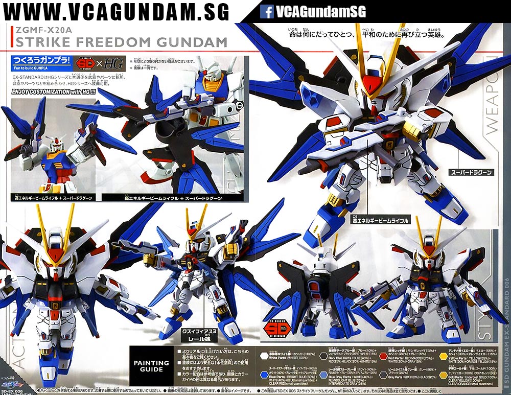 Bandai® Gunpla SD EX-Standard (SDEX) STRIKE FREEDOM GUNDAM Specification