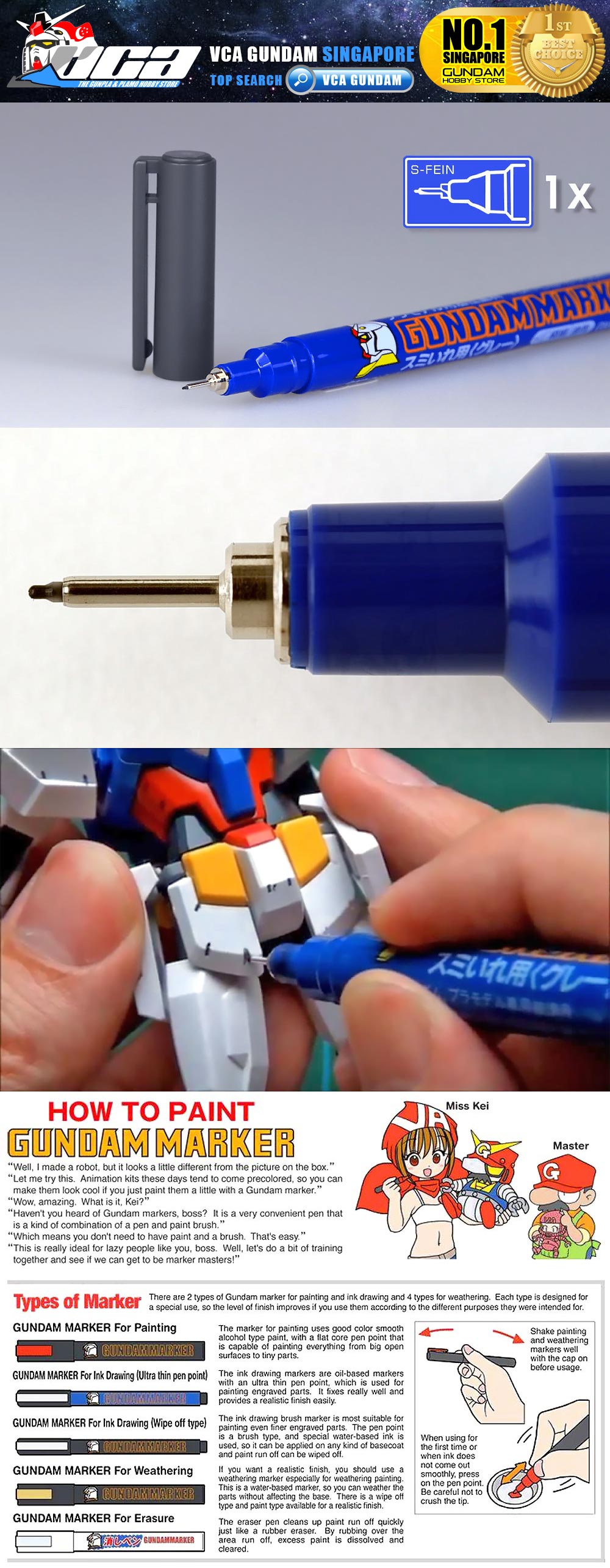 GSI CREOS MR GREY HOBBY GM02 GUNDAM MARKER GREY PANEL LINE LINING PANELING PEN HOBBY PEN VCA GUNDAM SINGAPORE