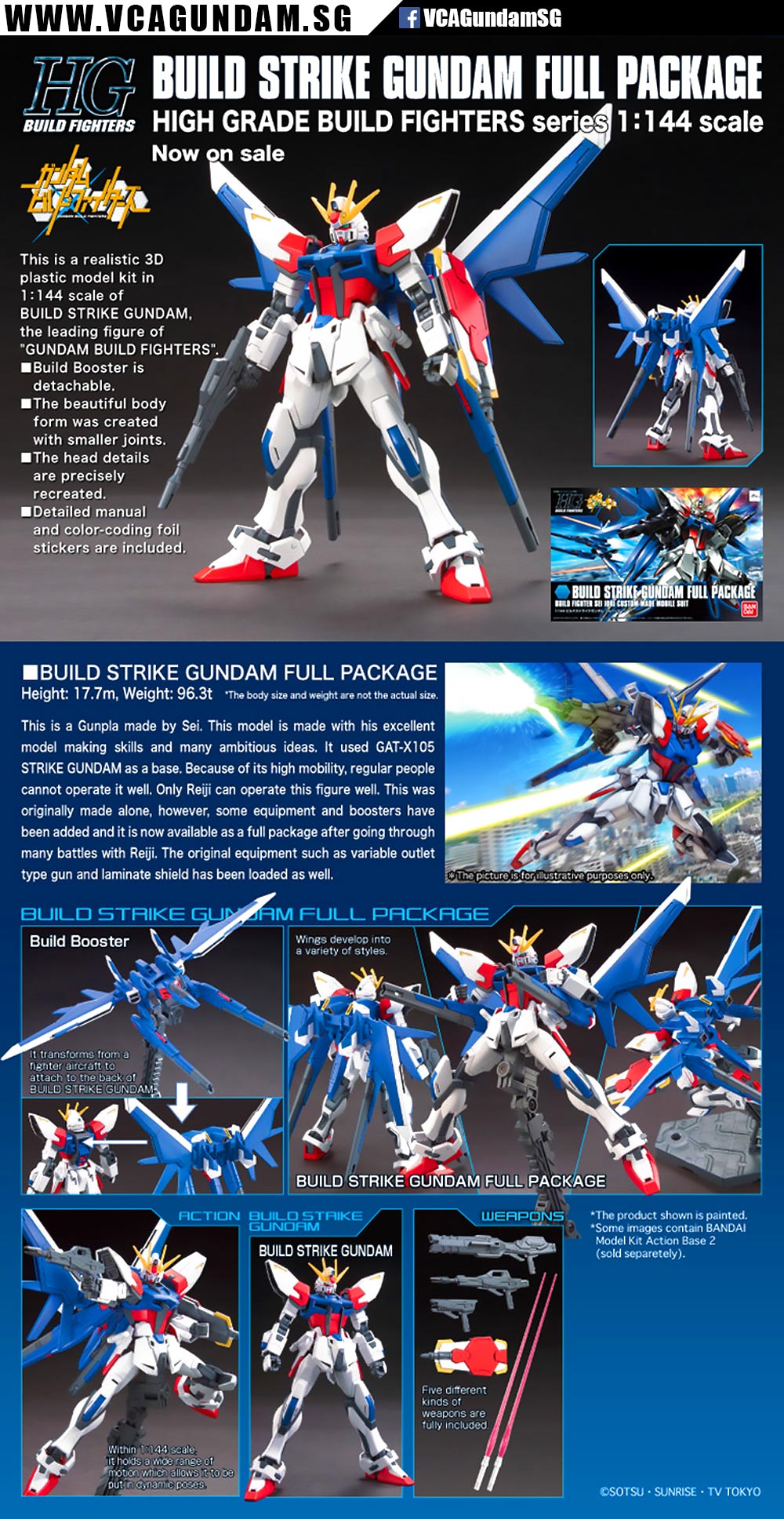 Bandai® Gunpla HG Build Fighters BUILD STRIKE GUNDAM FULL PACKAGE Specification