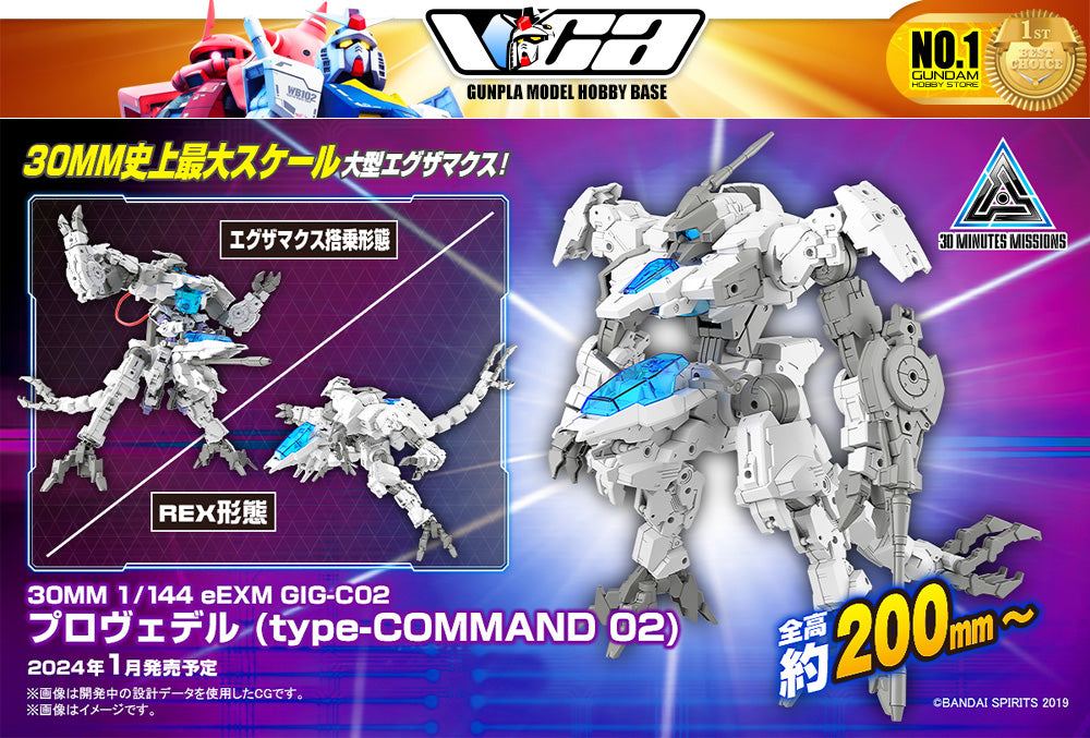 Bandai 30 Minutes Missions 30MM 1/144 eEXM GIG-C02 PROVEDEL type-COMMAND 02 Plastic Model Toy VCA Gundam Singapore