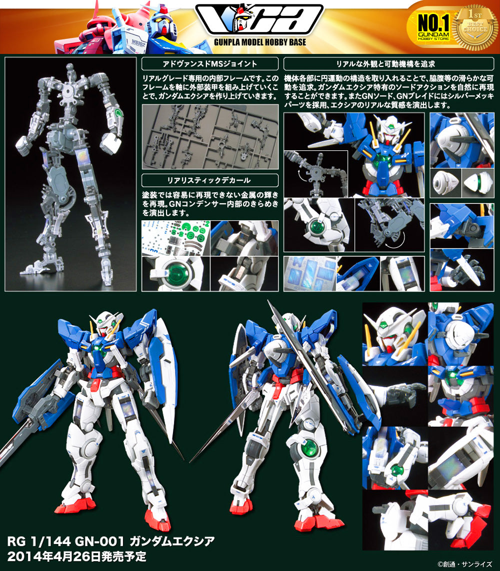 Bandai Gunpla Real Grade 1/144 RG GN-001 GUNDAM EXIA 模型玩具 VCA 新加坡