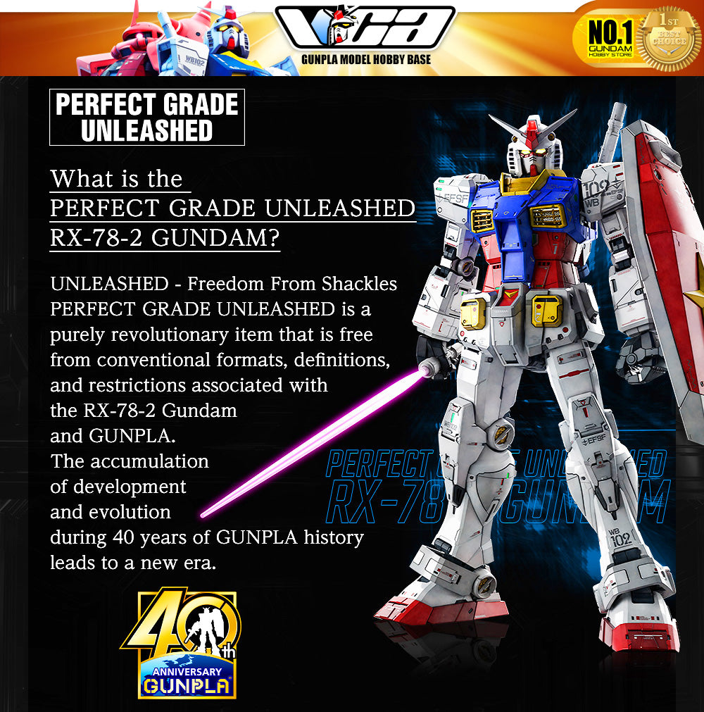 Bandai Gunpla Perfect Grade UNLEASHED PGU RX-78-2 高达塑料模型动作玩具 VCA 新加坡