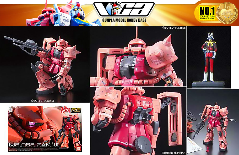 Bandai Real Grade 1/144 RG MS-06S ZAKU II 塑料模型套件玩具 VCA 高达新加坡