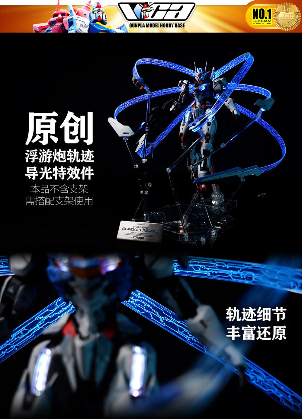 适用于 Full Mechanics FM Gundam Aerial 的 Kosmos Led 系统（完整照明套件） VCA China