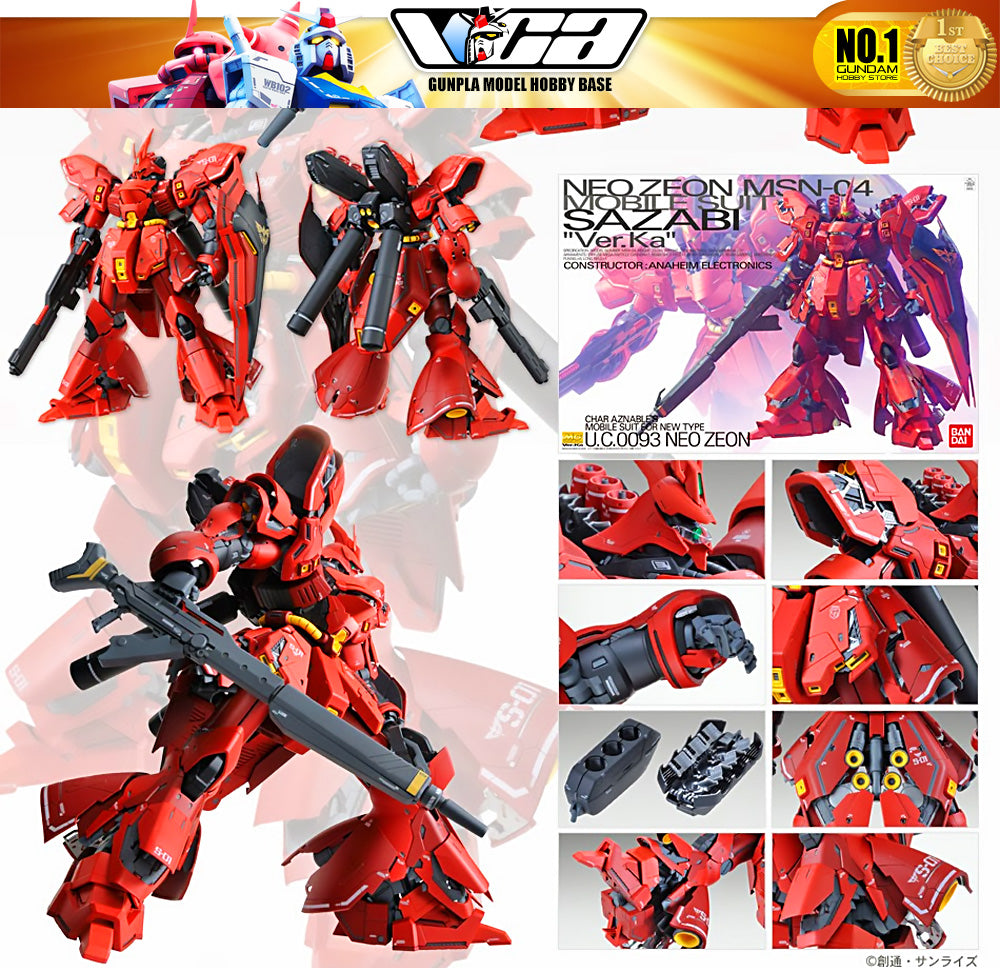 Bandai Gunpla Master Grade 1/100 MG Sazabi Ver Ka Plastic Model Toy VCA Gundam Singapore