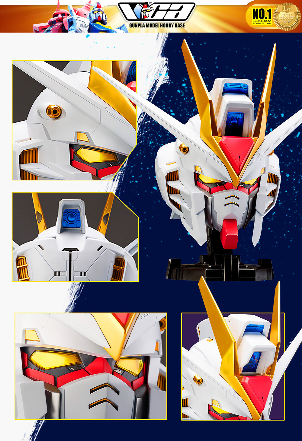 Bandai Namco BN Head Collection ZGMF-X20A Strike Freedom Gundam Big Bust Figure Statue