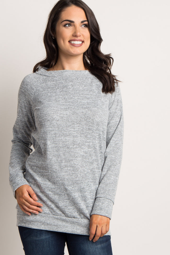 Heather Grey Basic Maternity Sweater – PinkBlush