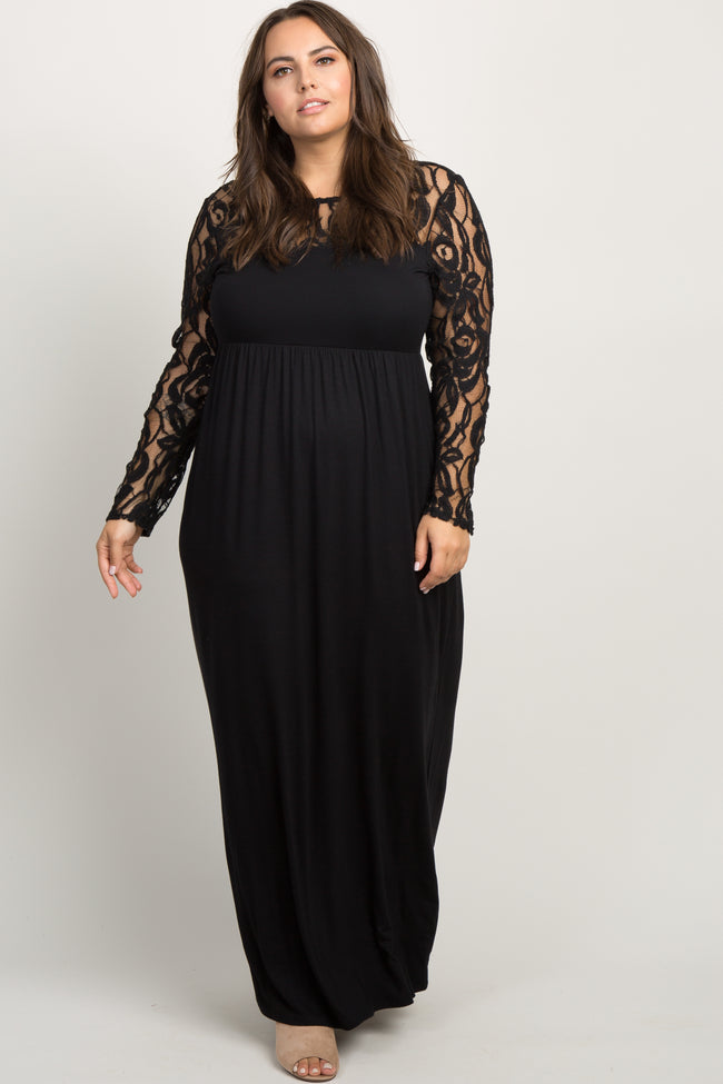 black plus maxi dress