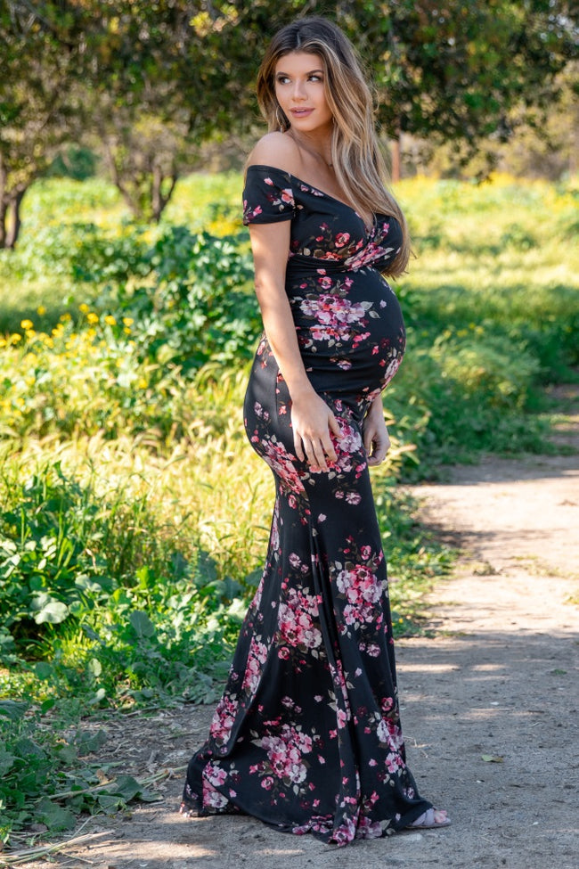 black maternity photoshoot dress