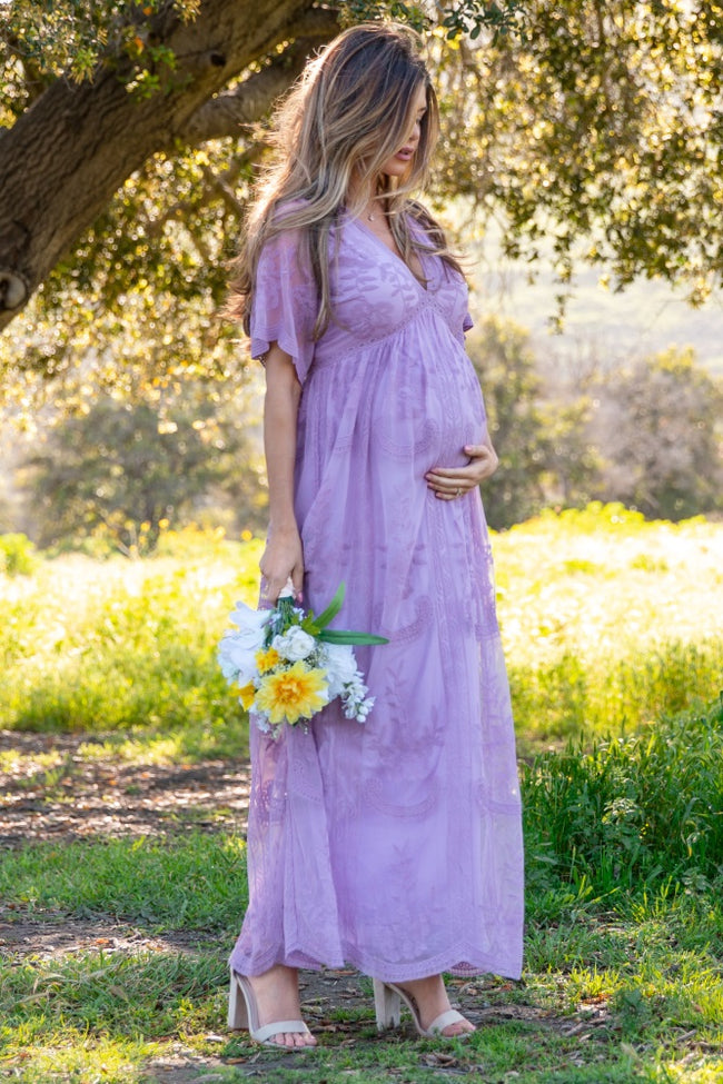 lavender lace maxi dress