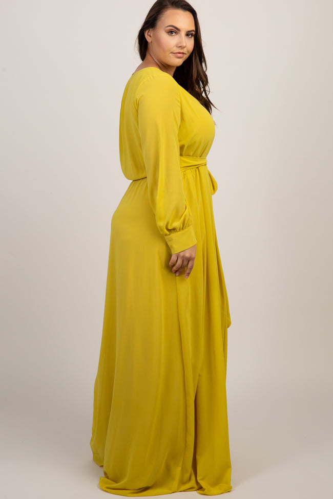 yellow plus maxi dress