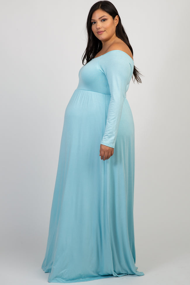 pinkand light blue maternity dress