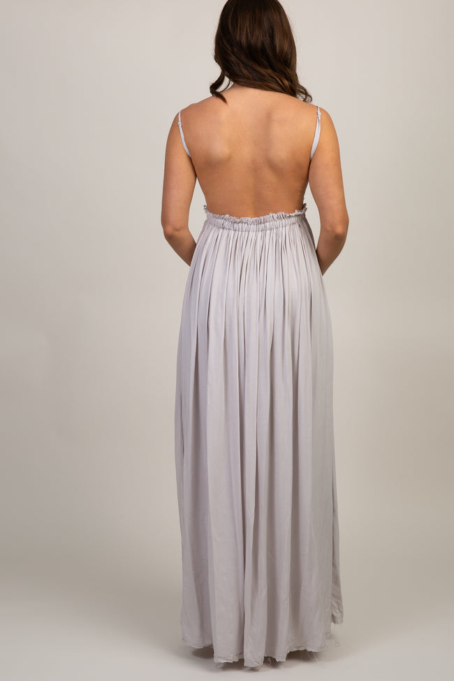 open back crochet maxi dress