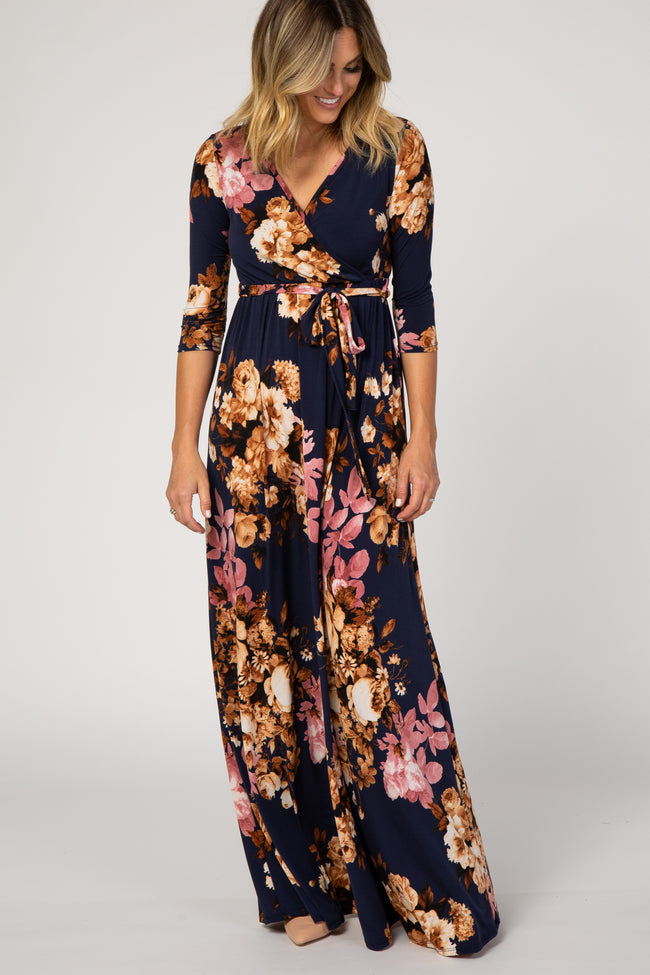 v neckline maxi dress