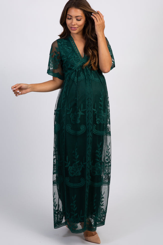 emerald green dress maternity