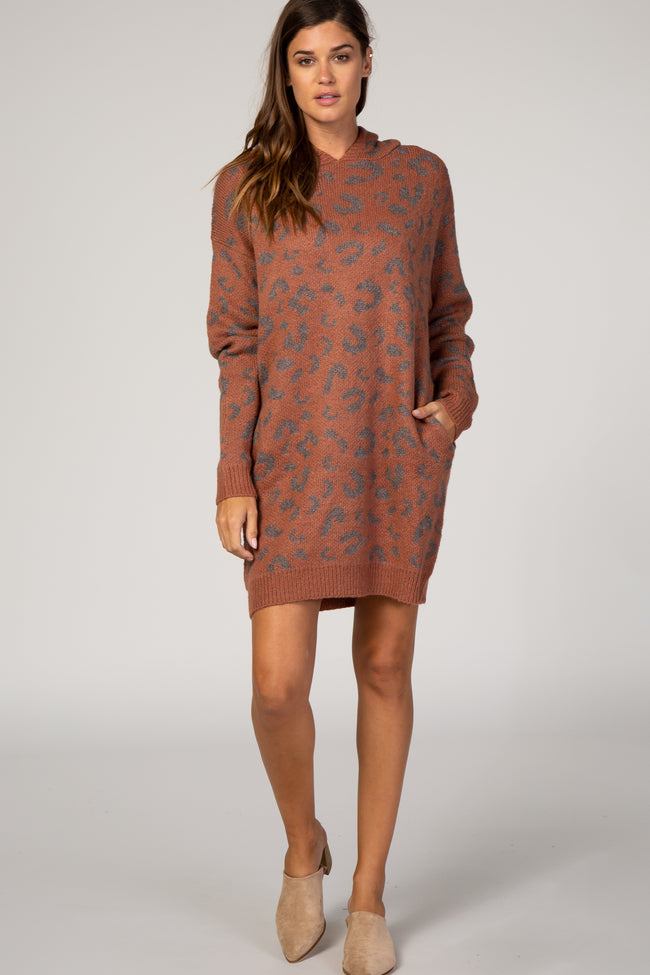 rust leopard print dress