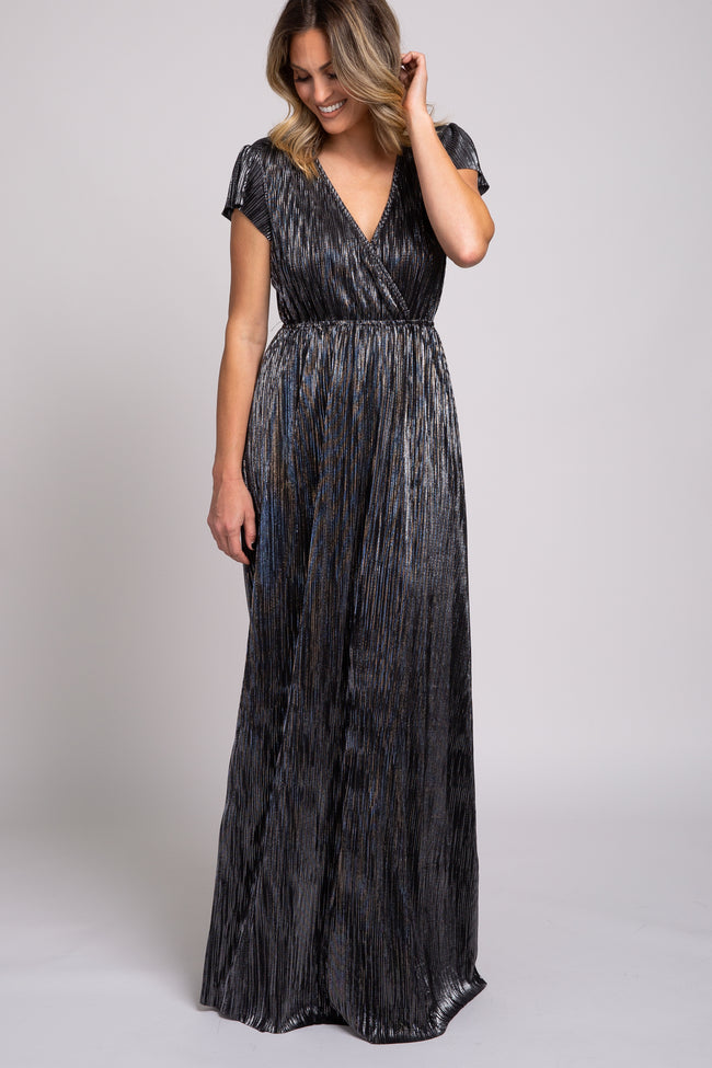 black shimmer maxi dress