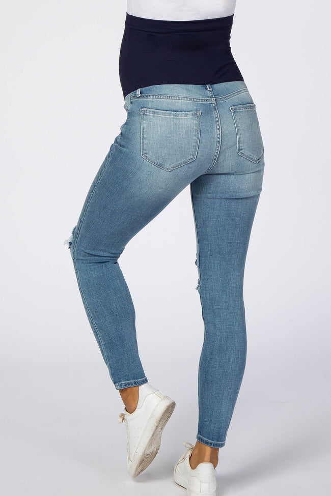 light blue maternity jeans