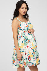 Multicolor Floral Square Neck Maternity Dress