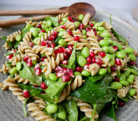 Best quick pasta salad recipe with whole-grain fusilli and pomegranate