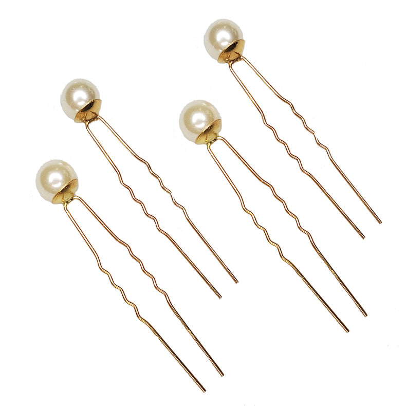 gold and pearl hair pins