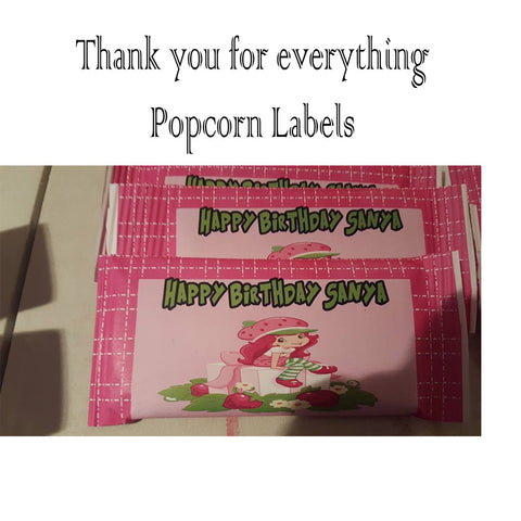 Strawberry Shortcake Popcorn Wrappers