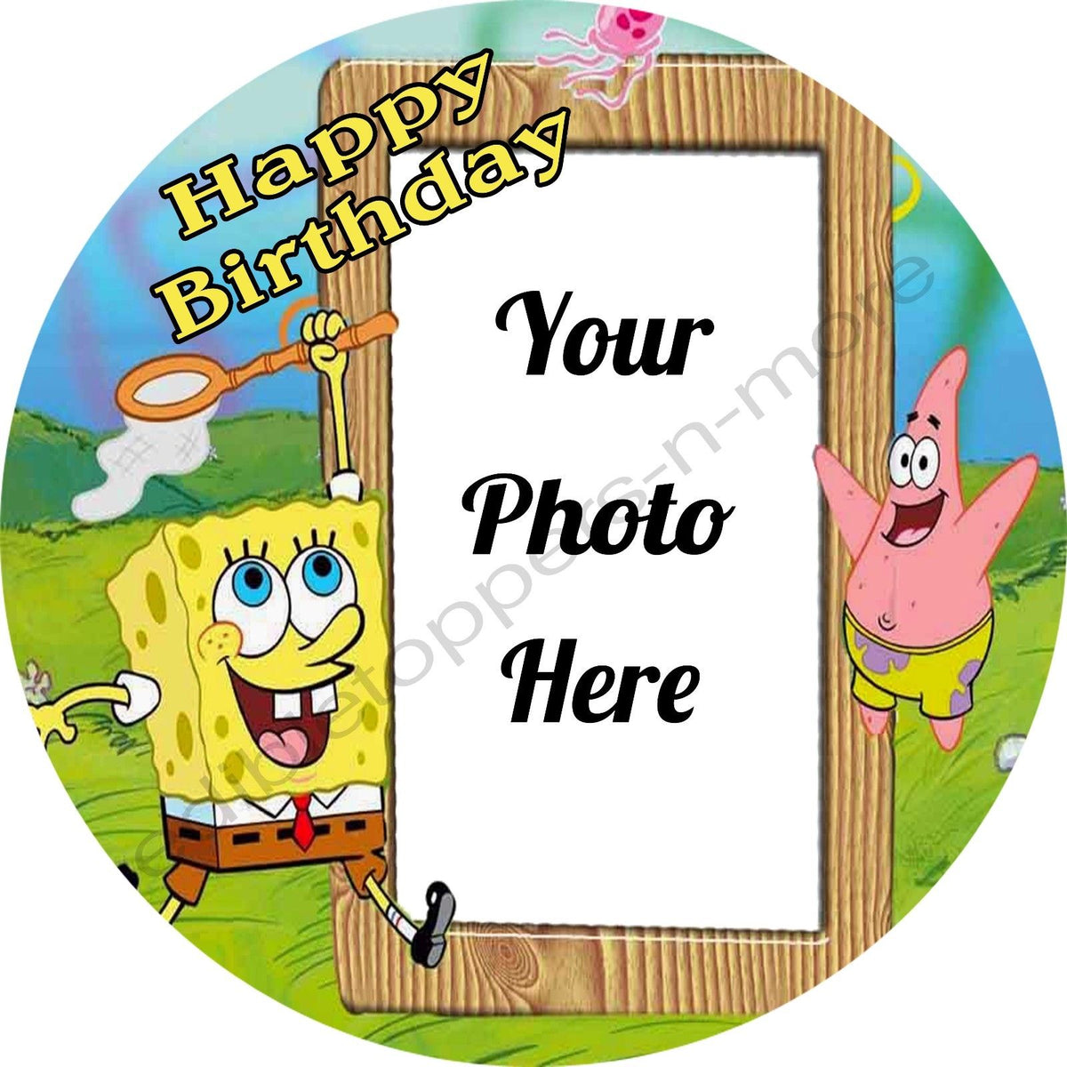 Spongebob Squarepants Personalized Edible Print Premium Cake Topper Fr Edible Toppers And More