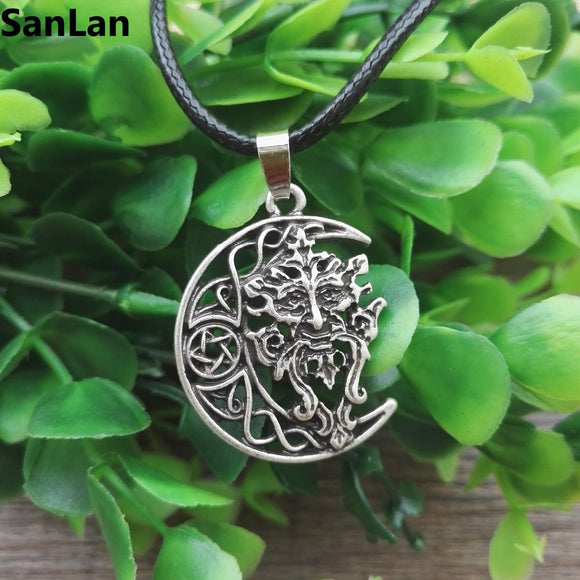 Celtic Green Man necklace  Wicca Pagan God Tree Spirit Unisex - The Teca