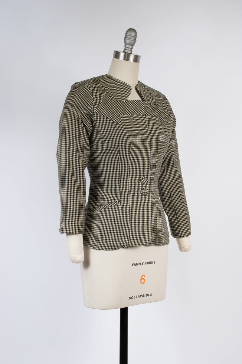 Bold Post-War 1940s Homemade Tailored Jacket with Arrow Detail