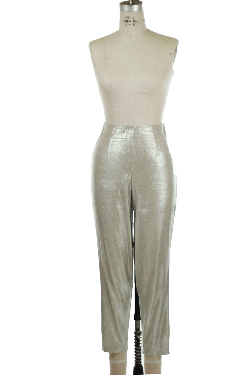 silver cigarette pants