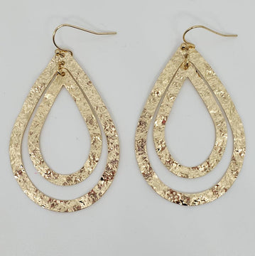 Gold Double Teardrop Cutout Earrings