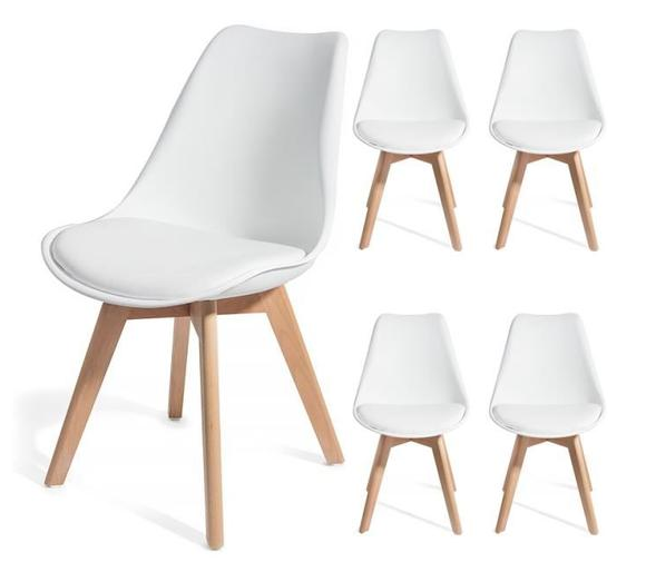 BEKKA- Dining Chairs Modern Upholstered Kitchen Chairs with Wooden Leg