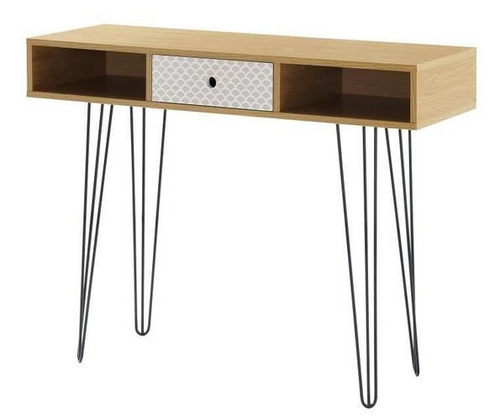 NICOLETTE Vintage oak and printed console