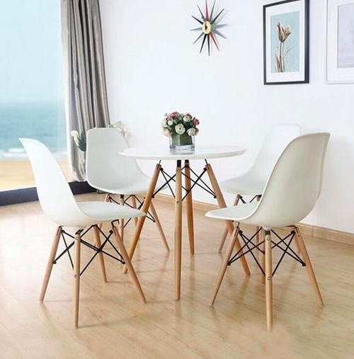 BRAKKA - Scandinavian Style Chairs Lot of 4 - White