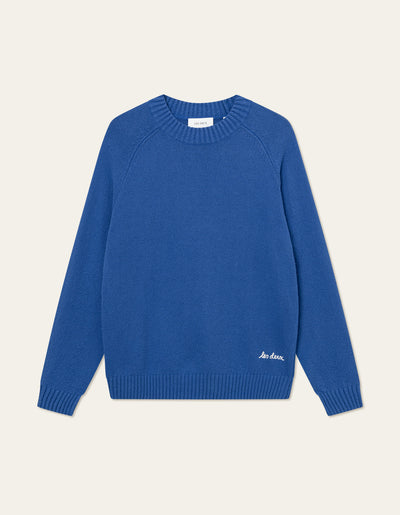 Les Deux MEN Brad Roundneck Knit Knitwear 480480-Surf Blue