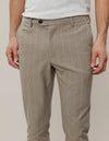 Les Deux MEN Como Twill Pinstripe Suit pants Pants 836215-Light Sand Melange/Ivory