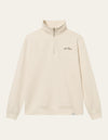 Les Deux MEN Crew Half-Zip Sweatshirt Sweatshirt 218855-Light Ivory/Walnut