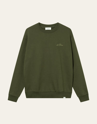 Les Deux MEN Crew Sweatshirt Sweatshirt 555550-Forest Green/Surplus Green