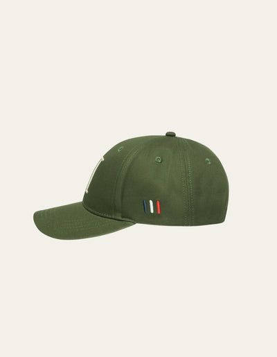 Les Deux MEN Encore Organic Baseball Cap Cap 552215-Dark Ivy Green/Ivory